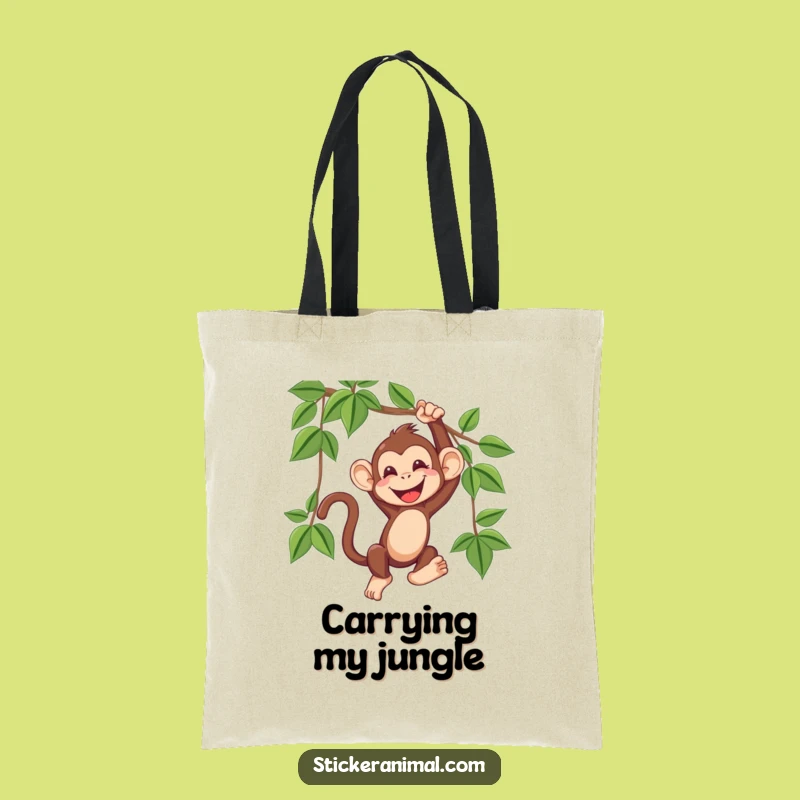 Funny Monkey Vine Swing Tote Bag: Carry Your Fun & Jungle Vibes