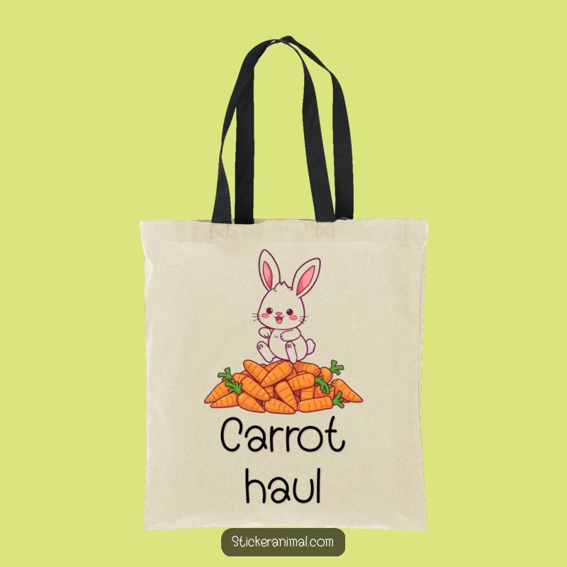 Funny Rabbit Carrot Tote Bag: Playful Character Accessory Gift