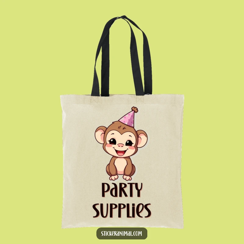 Funny Monkey Party Tote Bag: Carry Your Fun with This Cheerful Character